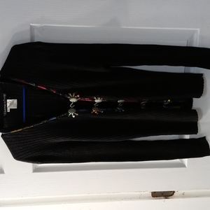 Black Whittail&Shon sweater with beads & silver clasps